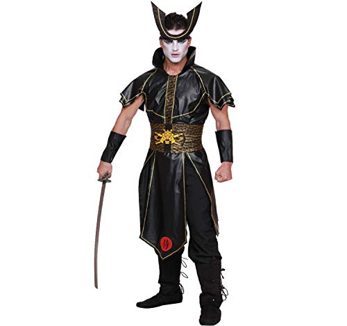 DreamGirl Disfraz de Hombre Guerrero japonés Samurai Asia Mardi Gras Negro M, L, XL, XXL (L)