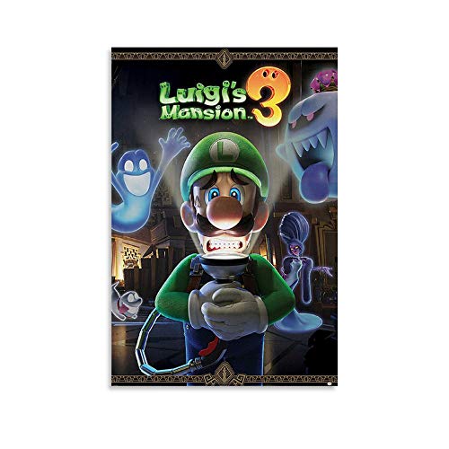 DUIWU 3 pósteres de Luigi's Mansion de 3 pósteres decorativos de pintura en lienzo para pared para sala de estar, dormitorio, 30 x 45 cm