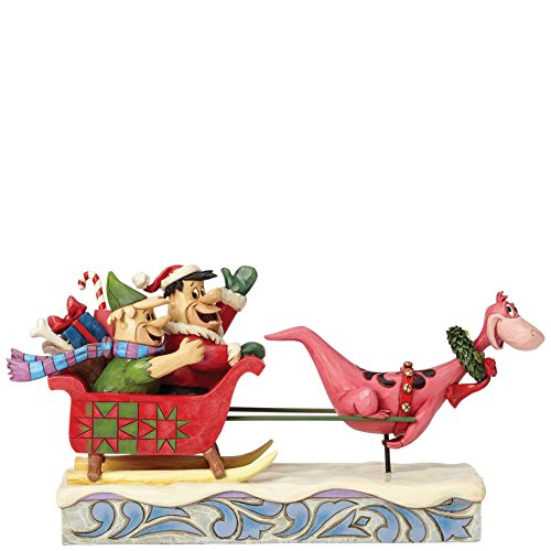 Enesco Flinstones Figurita Yaba Daba Yuletide, Resina, Multicolor, 10x10x14.5 cm