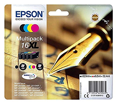 Epson C13T16364012 - Cartucho de tinta estándar, 4 Mutipack