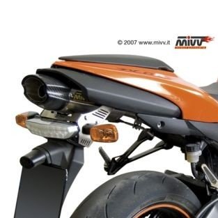 Escape Mivv Suono Kawasaki ZX-6R 07-08 Acero inoxidable con tapa terminal de Carbono (Underseat)