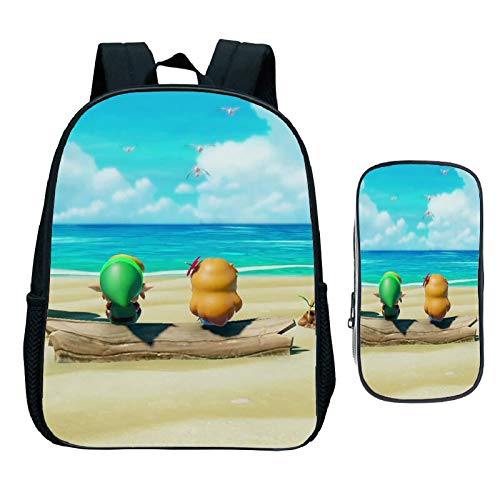 Estuche para lápices The Legend of Zelda 2 unidades/juego de mochila para lápices Enlace de despertar estudiante bolsas escolares para niñas niños diario bolsa de libro