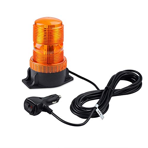 EyPiNS Luces de Advertencia LED, 30 LED Luz Magnéticas de Emergencia Luz Intermitente de Recuperación, Luz Estroboscópica Baliza para 30W Camión, Coche, 12V/24V, Enchufe de Cigarrillo (Ámbar)