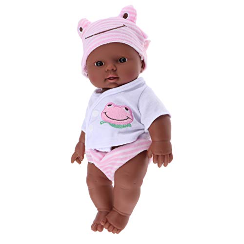 F Fityle 30cm Modelo Muñeca Africana Bebé Renacida con Kit de Ropa - #5