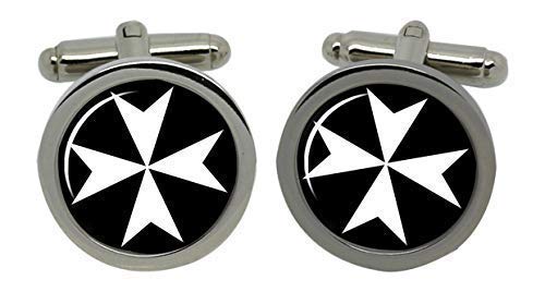 Family Crests Knights Hospitaller (Order of St. John) Gemelos para Hombre con Caja Regalo de Cromo