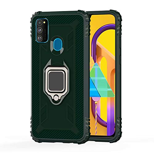 FANFO® Funda para Sony Xperia L4 Silicona Antigolpes Carcasa, [Robusto] Anillo Metálico Soporte [Funciona con El Montaje De Coche Magnético], Verde