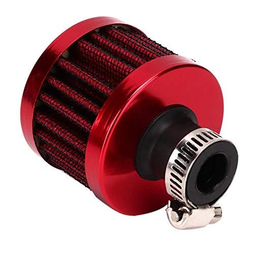 Filtro de aire, Akozon 25mm 1in Mini filtro de entrada de aire Ventilaci¨®n C¨¢rter Respiradero Accesorio universal para autom¨®vil(rojo)