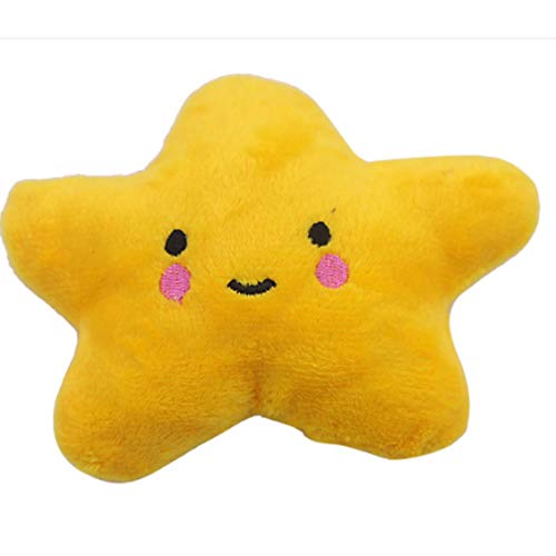 Five-Pointed Star Pet Plush Toy Dog Sound Toy Molars Tool Tooth Cleaning Doll For Cat'S Dogs Portable Pet Products - Gold