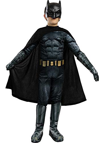 Funidelia | Disfraz de Batman Deluxe - La Liga de la Justicia Oficial para niño Talla 7-9 años ▶ Caballero Oscuro, Superhéroes, DC Comics, Hombre Murciélago - Multicolor