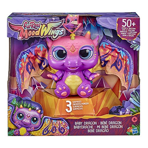 FurReal Moodwings Baby Dragón de Juguete Interactivo, 50 Sonidos y reacciones a Partir de 4 años