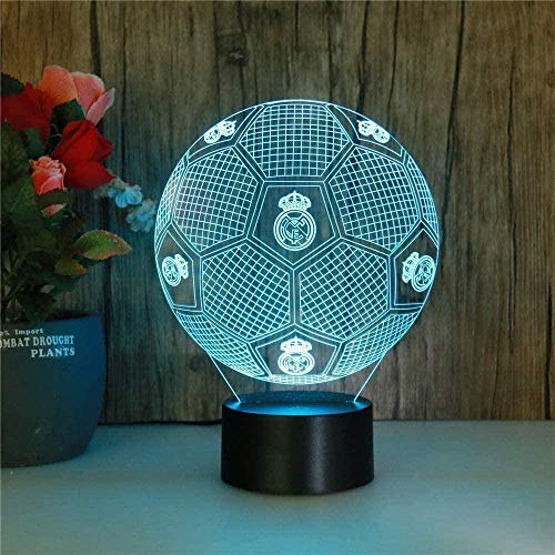 FYLART Colorido 3D Lámpara Led Touch Ilusión Lámpara Control Remoto 16 Cambio de Color Lámpara de Escritorio Ambiente Pequeña Luz de Noche para el Mejor Regalo de Navidad Juguetes Casco-Fútbol 10