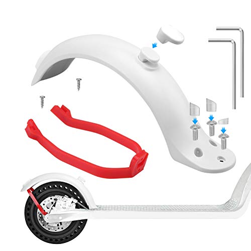 FYTENG Adecuado para Xiaomi M365 / M365 Pro Scooter, Guardabarros Trasero, Accesorios De Repuesto para Scooter Eléctrico, Soporte De Guardabarros, con Tornillos Y Tuercas(Blanco)