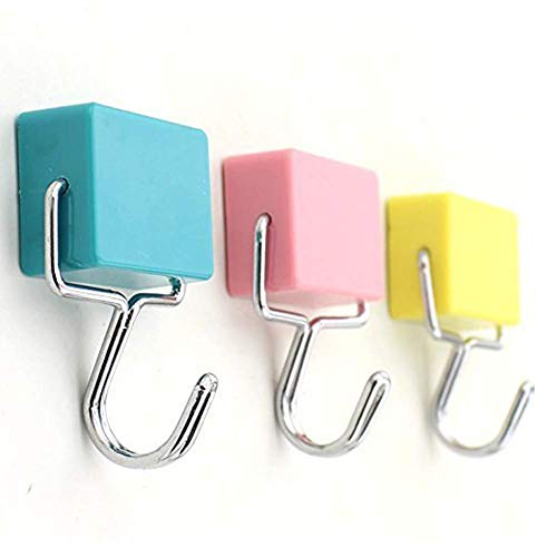 Ganchos magnéticos de cocina para llaves, abrigo, frigorífico y puertas pastel, multicolor, 3 unidades