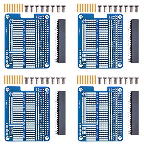 GeeekPi Kit de 4 placas de placa de prueba para Raspberry Pi 4B y Raspberry Pi 3 2 B+ A+ (azul)