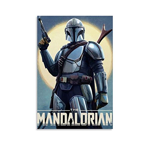 Ghychk Póster decorativo de Star Wars de The Mandalorian en lienzo, impresión artística para pared para sala de estar, listo para colgar, 40 x 60 cm