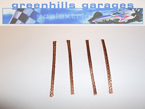 Greenhills Scalextric Copper Drift Pick-up Braids / Brushes x 4 Length 4.5cm