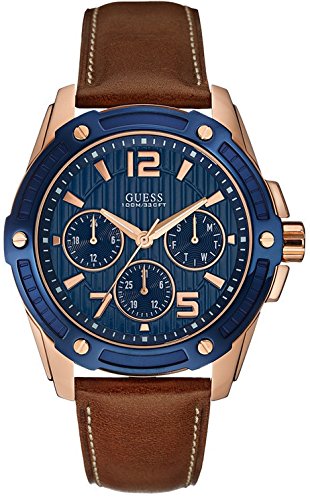 Guess Reloj analogico para Hombre de Cuarzo con Correa en Piel W0600G3