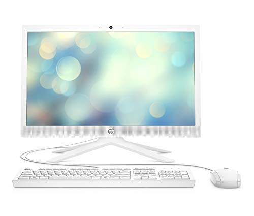 HP All-in-One 21-B0004NS - Ordenador de sobremesa de 20.7" (Intel Celeron J4025, 4 GB RAM, 256 GB SSD, UHD 600, sin sistema operativo), blanco nieve