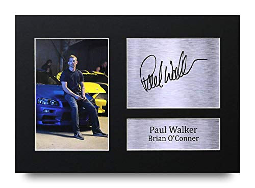 HWC Trading Paul Walker A4 Sin Marco Regalo De Visualización De Fotos De Impresión De Imagen Impresa Autógrafo Firmado por Brian O'Conner Fast & Furious Los Aficionados Al Cine