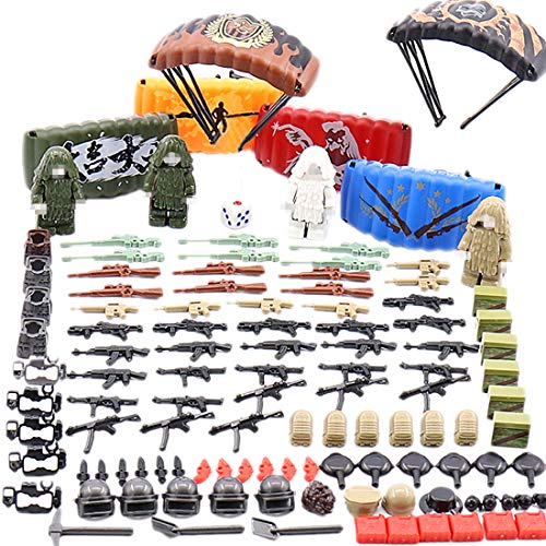 HYZM Armas Militares Juguete, 240 Piezas WW2 Militares de Juguete Set de Armas para Minifiguras Soldados SWAT, Custom Bloques de Construcción Compatible con Figuras de Lego