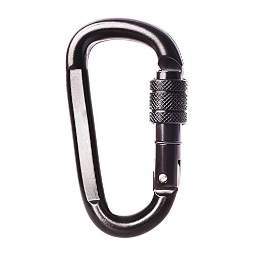 InChengGouFouX Mosquetones de Escalada con Bloqueo 4pcs 30kn Bloqueo candado fijación Gancho de aleación de aleación de Aluminio Resistente Candado Rápido (Color : Black, Size : 100x54mm)