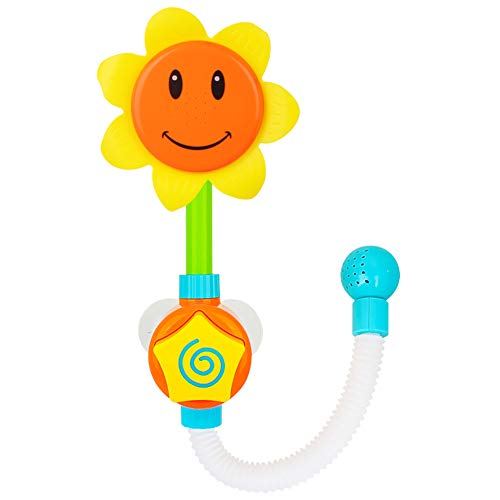 INTVN Espray de Ducha Girasol, 1 Pcs Encantador Juguete de Baño para Bebés Dibujos Animados Girasol Flujo Spray Niños Agua Divertido Jugar Juguete