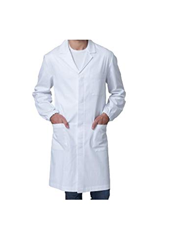 Isacco - Bata sanitaria para hombre - uniforme de trabajo - Bata de laboratorio para doctor, médico, estructura sanitaria, enfermeras, veterinario Bianco M