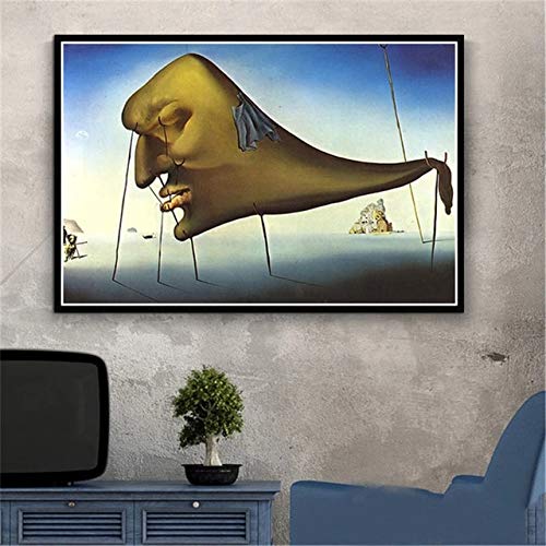 JHGJHK Salvador Dalí surrealismo Arte Mural Pintura al óleo Cartel Retro Pintura al óleo Utilizada para la decoración del hogar de la Sala de Estar (Imagen 17)