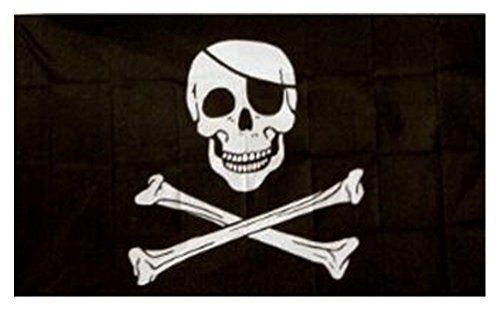 Jolly Roger - Bandera pirata (calavera con parche) oferta especial 152.4cm x 91.44cm