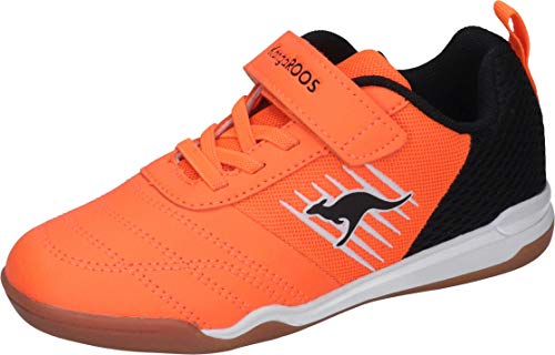 KangaROOS Super Court EV, Zapatillas, Naranja neón Jet Black 7950, 36 EU