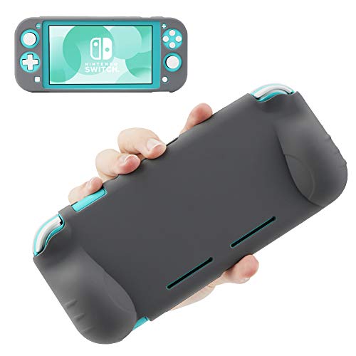 KIWI design Funda Protectora para Nintendo Switch Lite 2019, Funda de Silicona Suave Antideslizante y Antiarañazos Funda de Goma para Nintendo Switch Lite (Gris)