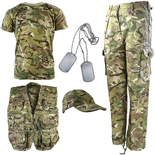 Kombat UK Explorer Kit - Traje de camuflaje para niños , Multicolor (British Terrain Pattern), 9 - 10 años