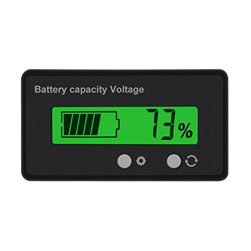 Konesky DC 6V 12V/24V/36V/48V Monitor de Capacidad de batería LCD, medidor de Capacidad de batería Universal