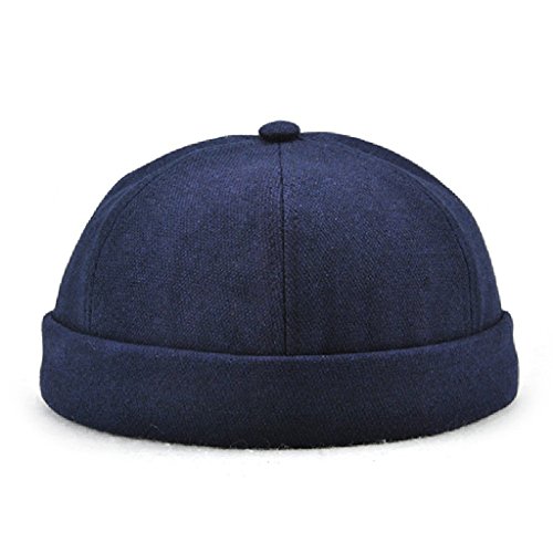 kowaku Gorro Informal de Ajuste Docker Gorra de Marinero Gorro de Motorista Mecánico SkullCap Beanie - Azul oscuro, Único