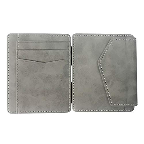 LHWY Cartera clip de dinero Billeteras Paquete de tarjeta de cuero para hombre con múltiples tarjetas, porta tarjetas, cremallera y doblez de cerrojo