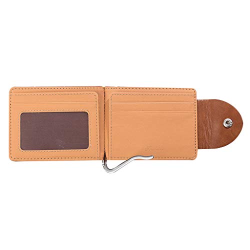 LHWY Cartera clip de dinero Billeteras Paquete de tarjeta de cuero para hombre con múltiples tarjetas, porta tarjetas, cremallera y doblez de cerrojo