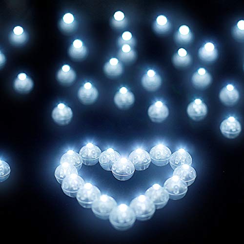Libershine 100 piezas Mini LED Bombillas Luz Blanco Frío, sin-parpadear para Iluminación en Globos y Celebración banquete de boda de la Cumpleaños Fiesta de Decoración (Luz Blanca)