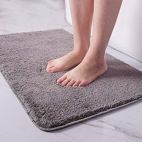 LiGG LiGG Alfombrillas de Baño Antideslizante Alfombrillas para Bañera Microfibra Alfombra de Baño Absorbente Alfombra para Bañera Lavable a Máquina(Gris,30 x 50 cm)