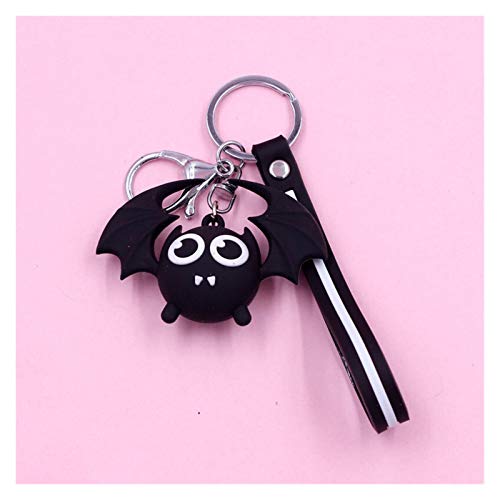 Llavero Negro Dibujos Animados Murciélago Llavero Soft Goma PVC Hermoso Animal Llavero para Mujeres Llavero Coche Llavero Anillo Bolsa Colgante Joyería (Größe : Little Bat)