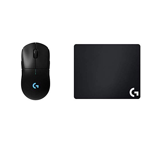 Logitech G Pro - Ratón inalámbrico para Juegos, Negro + G640 Alfombrilla de Tela para Juegos