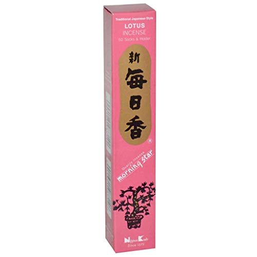 Lotus Morning Star Quality Japanese Incense by Nippon Kodo - 50 Sticks + Holder