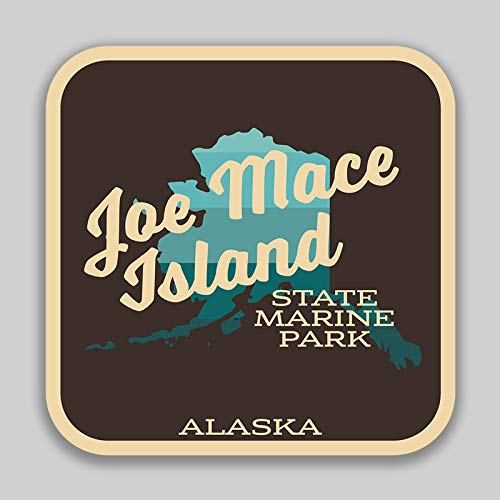 Lplpol - Adhesivo de vinilo divertido de 4 pulgadas, diseño de Joe Mace Island State Marine Park Alaska (2 unidades)