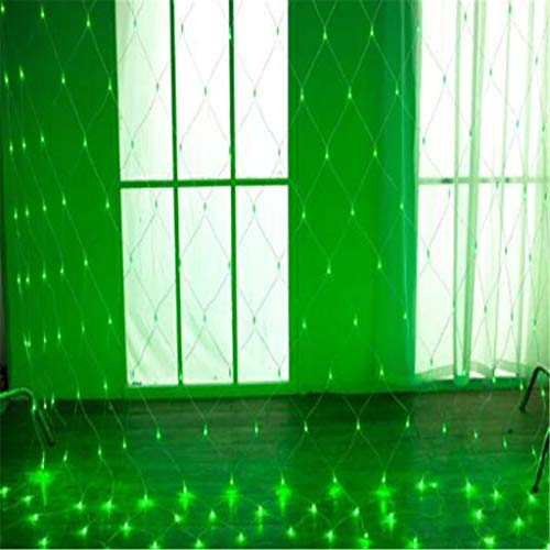 Luz LED Net, 3 * 2 metros, Pesca Luz Net, Iluminación LED Luces de Navidad, la lluvia, las luces de navidad, decoración del arbusto green 3 m * 2 m