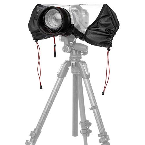 Manfrotto MB PL-E-702 Pro-Cubierta Impermeable y Transparente para Cámaras DSLR Reflex con Lente Profesional, Protege del Polvo y la Lluvia, para Fotógrafos - Negro/Gris Carbón