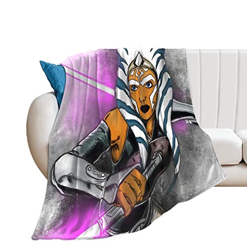 Mantas de personalidad para jóvenes, Star Wars, arte de la película Ahsoka Tano, ligeras, supersuaves, acogedoras, 150 x 130 cm