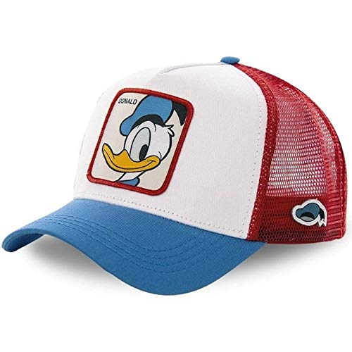 MAWA Minnie Mickey Snapback Gorra de béisbol de algodón Hombres Mujeres Hip Hop papá Sombrero de Malla Gorra de Camionero Dropshipping - Donald Duck White