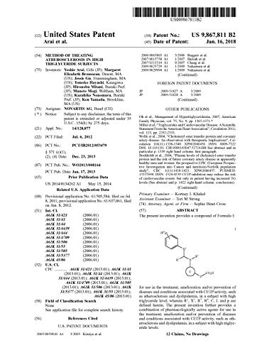 Method of treating atherosclerosis in high triglyceride subjects: United States Patent 9867811 (English Edition)