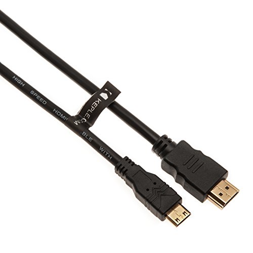 Mini HDMI a HDMI Cable Compatible con Canon EOS-1D, 5D, 60D, 70D, 80D, 100D, 750D, 760D, 1100D, 1200D, 1300D, Nikon Coolpix 1 AW1, 1 J1, 1 J3, 1 S1, 1 V1, 1 V2 Cámaras o Videocámaras Digitales (1m)