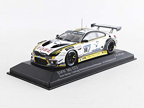 Minichamps- Coche en Miniatura de colección, 447182698, Blanco, Amarillo y Gris