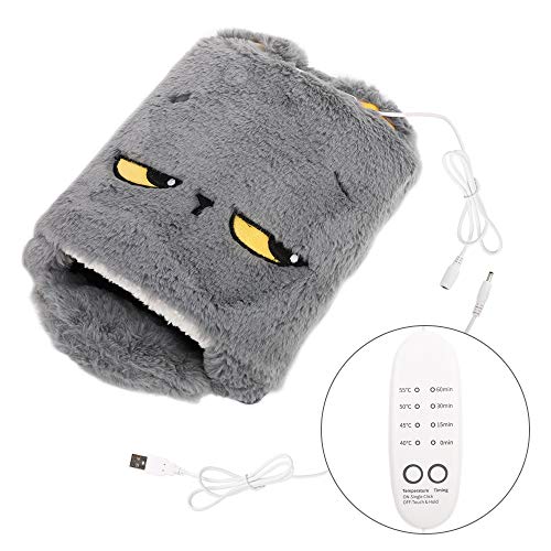 MoKo Alfombrilla de Ratón Invierno, Cojín Ratón de Calefacción por USB y Protector de Muñeca con Caja de Embalaje y Diseño Dibujos Animados para Gamers Ordenador, PC y Laptop - Gris